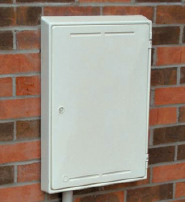 Built-in meter box shown on wall