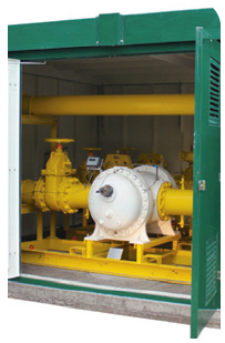 Meter kiosk shown in metal box